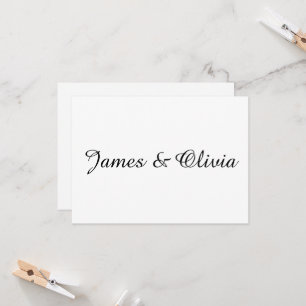 Invitation Détails du Mariage minimaliste noir et blanc