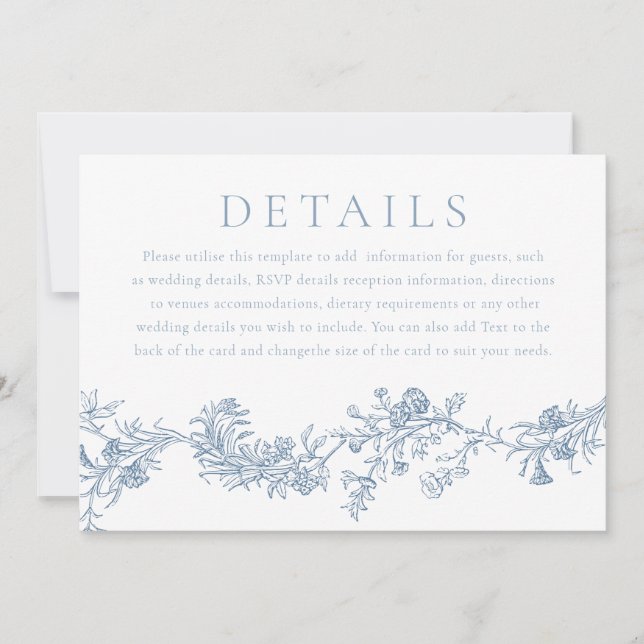 Invitation Détails du Mariage numérique ou imprimé vintage (Devant)