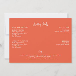 Invitation Détails du Mariage orange II