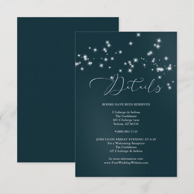 Invitation DÉTAILS DU MARIAGE | Sage Green Olive Foliing (Devant / Derrière)