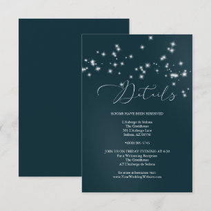 Invitation DÉTAILS DU MARIAGE   Sage Green Olive Foliing