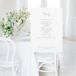 Invitation Détails du texte gris Mariage blanc