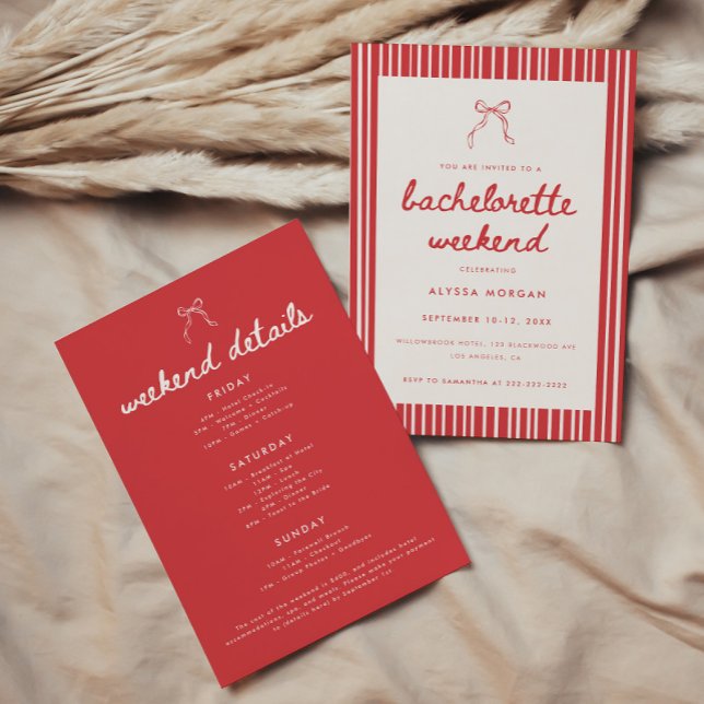 Invitation Détails du week-end d'enterrement de vie de jeune  (Créateur téléchargé)