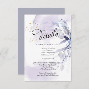 Invitation Détails Elégant violet Aquarelle Foliing
