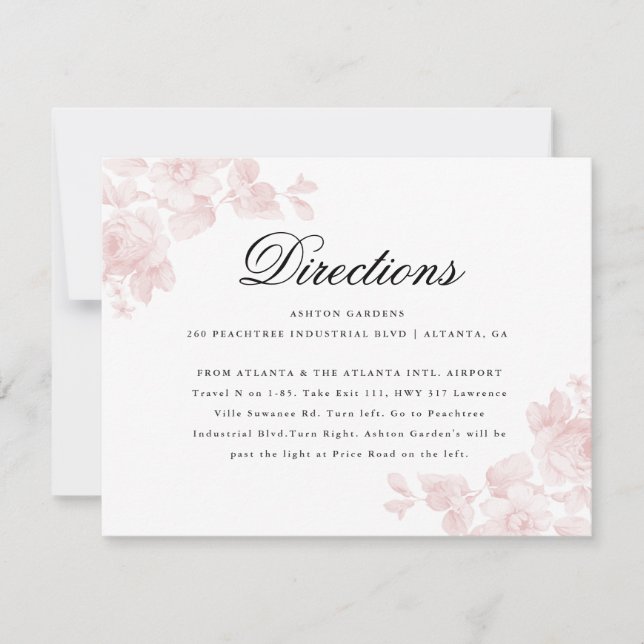 Invitation Détails élégants du Mariage floral (Devant)