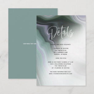 Invitation Détails en Agate Vert Sage Jade Poussiéreux Violet