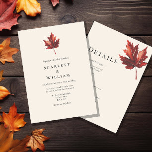 Invitation Détails minimaux sur le Mariage de crème de chute 