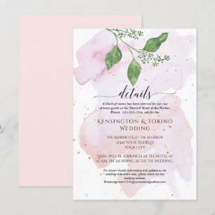 Invitation Détails Moderne Simple Mariage Eucalyptus Verdure