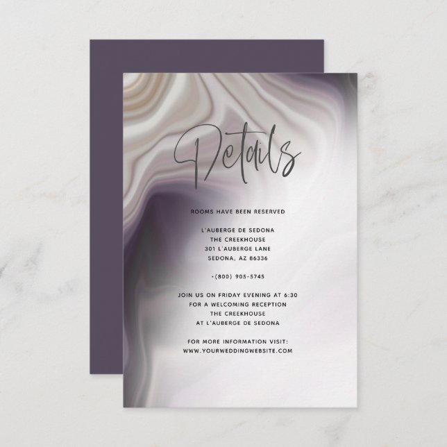 Invitation Détails sur l'assiette de la prune poussiéreuse (Devant / Derrière)