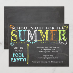 Invitation d'été de la fête de la piscine-école de