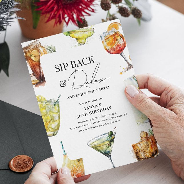 Invitation Détendez-vous et profitez de la fête Anniversaire  (Créateur téléchargé)