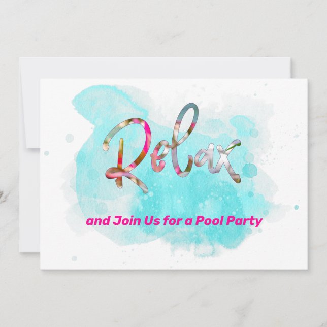 Invitation Détendez-vous Rejoignez-nous pour une fête de pisc (Devant)