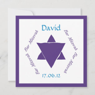 Invitation d'étoile de David de Mitzvah de barre,