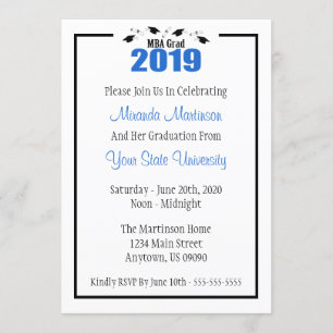 Invitation d'études MBA Grad 2019 (Casquettes bleu