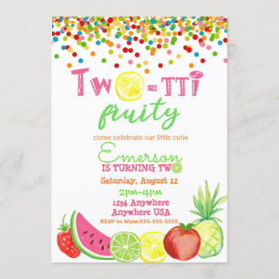 Invitation deux à frutti 2e anniversaire Tutti Frutti waterco