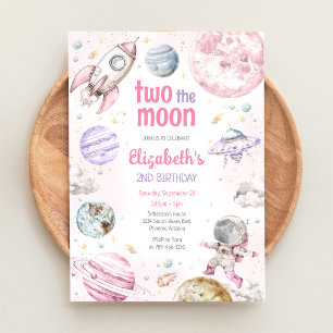 Invitation Deux à la Lune Astronaute de l'Espace Extérieur 2e