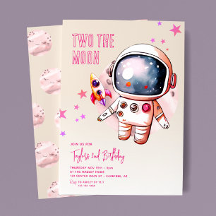 Invitation Deux à la Lune Boho 2e Anniversaire