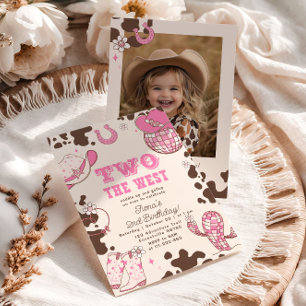 Invitation Deux à l'Ouest Cowgirl 2e Anniversaire