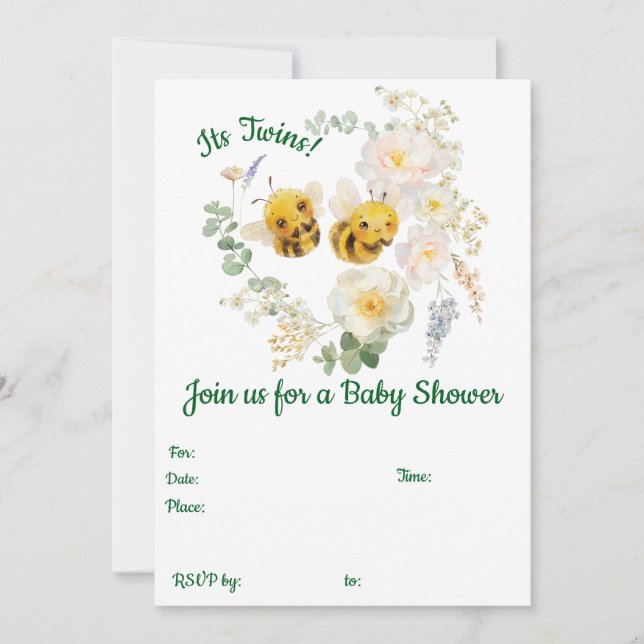 Invitation Deux Abeilles (Devant)