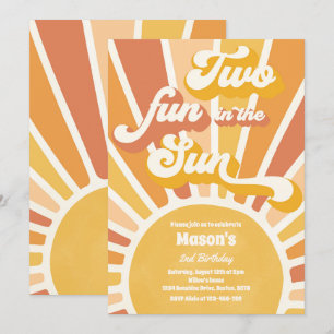 Invitation Deux Amusement Au Soleil Sunshine 2e Anniversaire