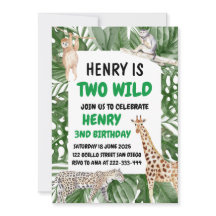 Deux animaux sauvages Safari 2e anniversaire