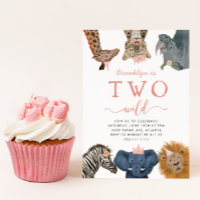 Deux animaux sauvages Safari Girl's 2e anniversair