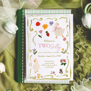 Invitation Deux Anniversaire de 2 ans de Goose Gingham Cottag