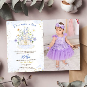 Invitation Deux anniversaire fête un Château Princesse Photo