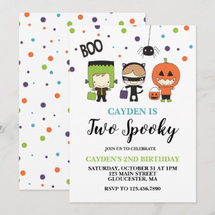 Invitation Deux Anniversaires de enfants Éffrayants d'Hallowe