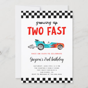 Invitations Faire Part Cartes Anniversaire Voiture Course Zazzle Ca