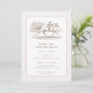 Invitation Deux aux Courses 2ème Anniversaire Cheval de cours