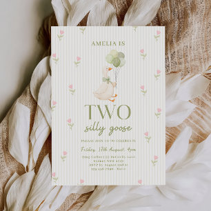 Invitation Deux ballons de Goose Floral pour un 2ème annivers