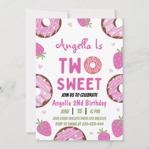 Invitation Deux beignets sucrés 2e fête d'anniversaire