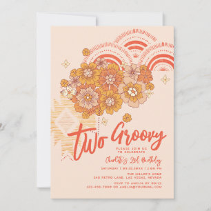 Invitation Deux Boho Super Floral Super 2e fête d'anniversair