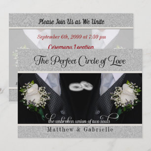 Invitation Deux chambres Gay Mariage ou Union civile Tuxes