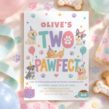 Deux chiots pastels parfaits pour un 2e anniversai