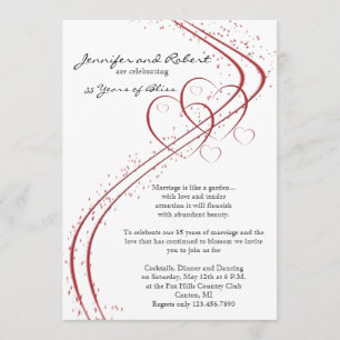 Invitation Deux coeurs comme un anniversaire Mariage