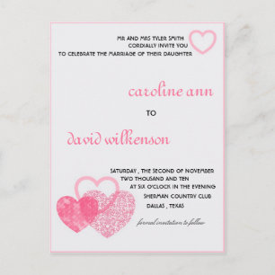 Invitation - deux coeurs frappant comme un
