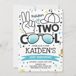 Invitation Deux Cool fête d'anniversaire I'm Two Cool 2e anni