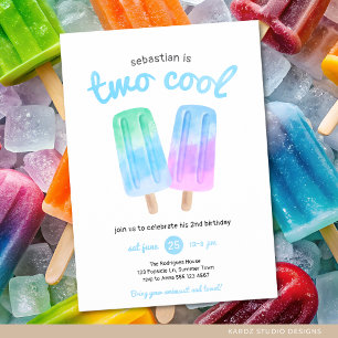 Invitation Deux Cool Popsicle fête d'été anniversaire