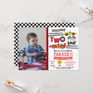 Invitation Deux courses de voitures rapides 2e anniversaire I