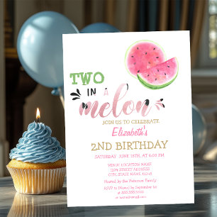 Invitation Deux Dans Des Pastèques Melon 2ème Anniversaire
