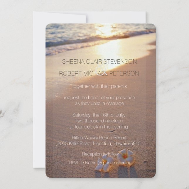 Invitation Deux d'entre nous / Mariage au coucher du soleil à (Devant)