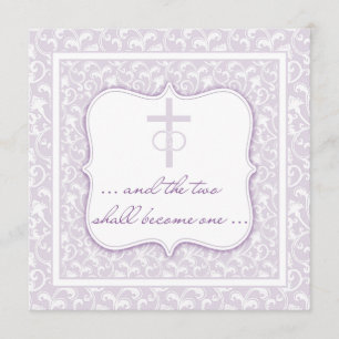 Invitation Deux deviendront une lavande chrétienne de mariage