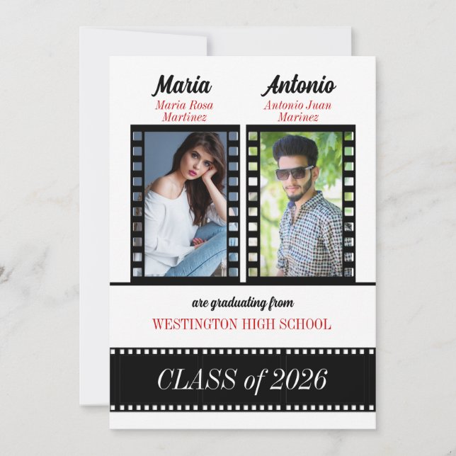 Invitation Deux diplômés Graduates Graduation Classic Film Th (Devant)