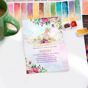 Invitation Deux douce Unicorn Baby Girl 2e fête d'anniversair