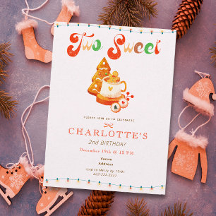 Invitation Deux Douces Filles Noël Cookie Cocoa 2ème Annivers
