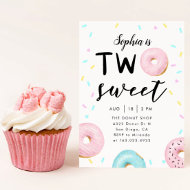 Invitation Deux douceurs 2ème Thème Donut Anniversaire