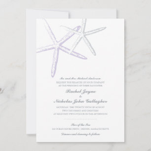 Invitation Deux écorces de poisson étoilé Lilac Grey   Mariag