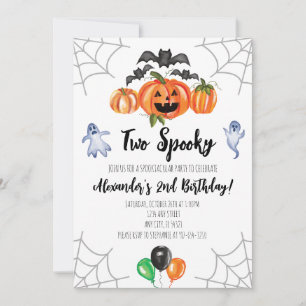 Invitation Deux Éffrayant Halloween 2e Anniversaire Invitatio